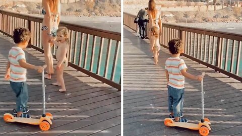 Little boy literally falls in love at first sight Shorts