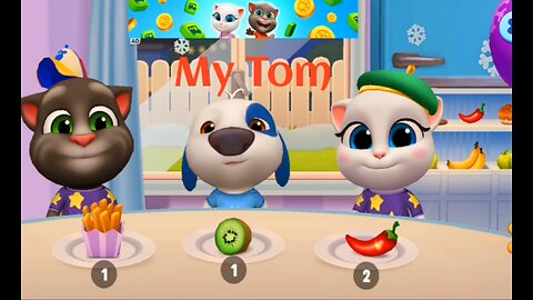 Talking Tom with friend eating 🍔🍕🍟 | talking tom funny video | tom making juce 🍺🥤