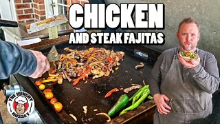 Chicken and Steak Fajitas on the Blackstone Griddle