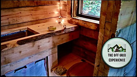 Building a SIMPLE Off Grid Bathroom | Ep 2 | Live Edge Counter, Sink, Bucket Toilet, a Flying Fox?