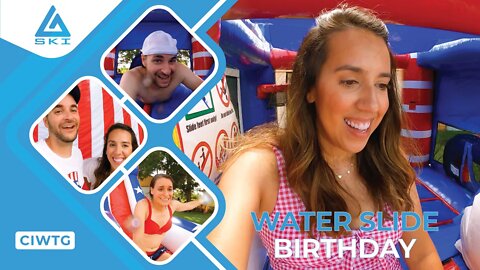 #shorts WATER SLIDE BIRTHDAY // FAMILY VLOG // MOM GOES DOWN WATERSLIDE