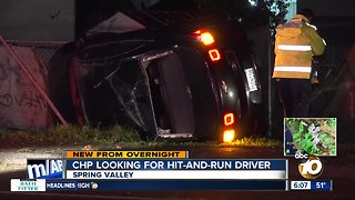 Vehicle hits pole in Spring Valley, driver flees scene