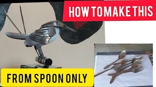 HOW TO MAKE BIRD FROM SPOON ONLY | BIRD METAL ART
