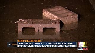 With Ohio River officially below flood level, neighbors on Cincinnati's East Side clean up