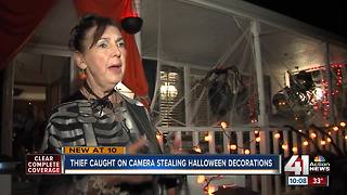 Thief caught stealing Halloween decorations