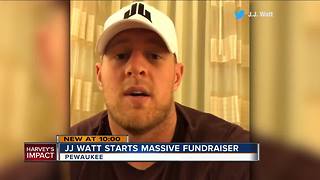 Former Wisconsin Badger J.J. Watt raising big money for Harvey flood victims