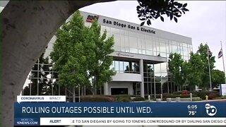 Rolling outages possible in San Diego through Wednesday