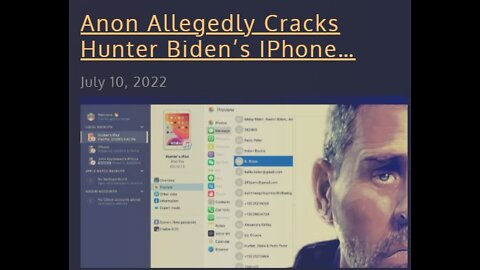 Anon Hacked Hunter Biden's IPhone [Panic In D.C] No Sleep