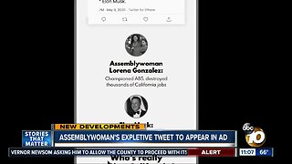 Assemblytwoman's expletive tweet to appear in ad