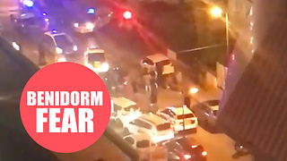 Horrifying video footage shows the panic in a square in Benidorm after gunshots fired