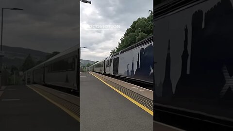 Scotrail HST High Speed Train number 43 179 arrives in Pitlochry station, Scotland