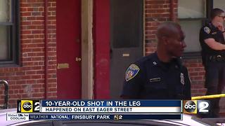 10-year-old shot in the leg in E. Baltimore
