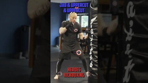 Heroes Training Center | Kickboxing & MMA "How To Double Up" Jab & Uppercut & Uppercut #Shorts
