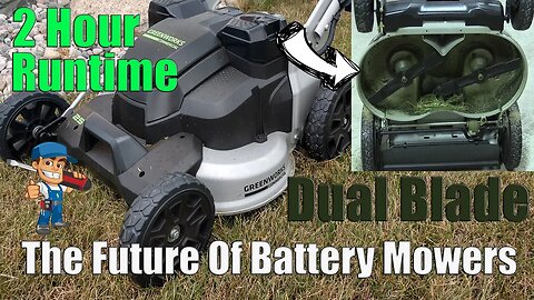 2 Hours of Runtime! Greenworks Commercial Mower GMS 250 25" 82-Volt Self Propelled Lawnmower