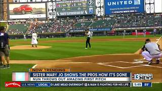 Sister Mary Jo throws out first pitch