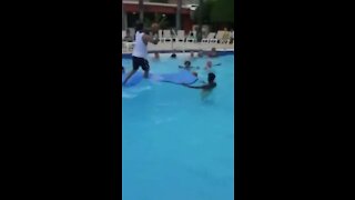 Kid running on water pulls off epic trick shot