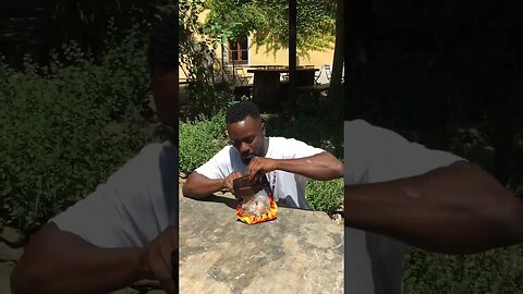 Hungry Black man eating chicken.. #shorts #foodie