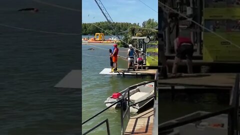 Olha o que esse cara vai fazer - ( Waterski em Toulouse na França ) #shorts #waterski #esporte