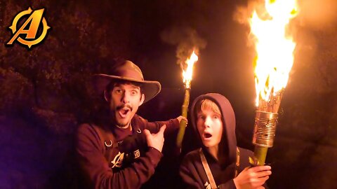 Exploring a Cave With Urban Bushcraft Torches Made with Tin Cans