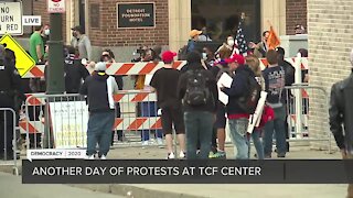 Dozens of Trump supporters protest outside TCF Center Friday, claiming election was 'stolen'