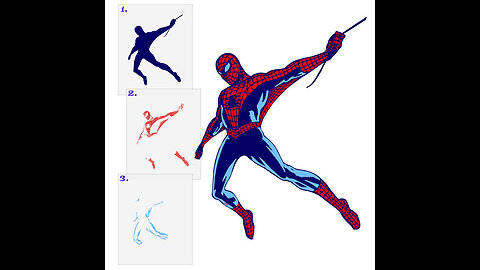 Spiderman Layered Stencil Set 3 Layers