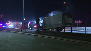 Westbound I-84 lanes in Caldwell blocked after semi-truck fire