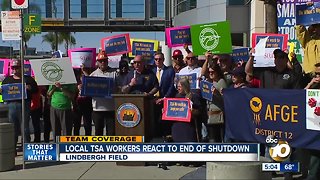 San Diego TSA workers react to end of shutdown