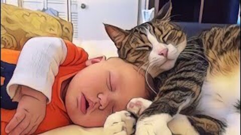 CAT AND BABIES FUNNY VIDEOS