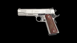 S&W 1911 E-Series 45 ACP Pistol - Stainless/Silver, 5" Barrel, 8+1 Rounds, Wood Grips, 3-Dot Sights