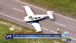 Pilot and passengers okay after emergency landing in Martin County