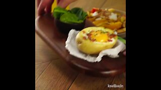 Beacon and Egg Stuffed Potatoes