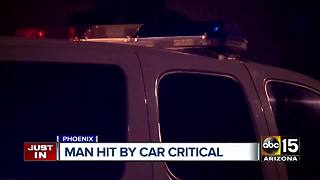Pedestrian hospitalized after being struck by a car in Phoenix