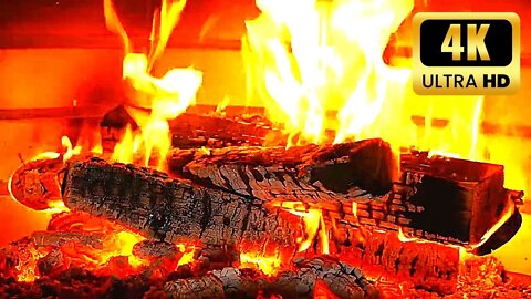 CRACKLING FIREPLACE 4K 🔥 Relaxing Fireplace Ambience & Burning Logs 🔥 Cozy Fireplace 4K