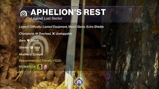 Destiny 2, Legend Lost Sector, Aphelion's Rest on the Dreaming City 11-11-21