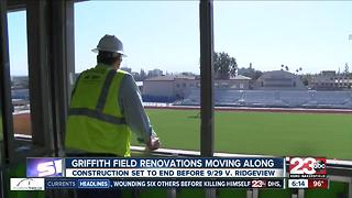 Griffith Field renovations moving along at BHS with goal of completion on September 29th