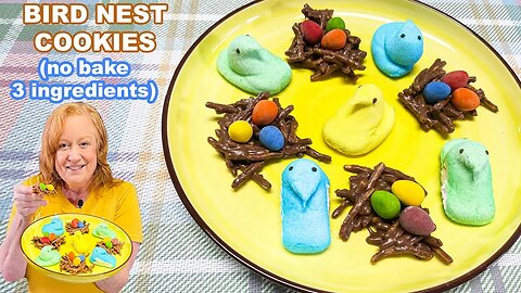 BIRD NEST COOKIES, No Bake Haystacks Easter Treat