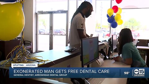 Exonerated Arizona man moving forward in life, gets free dental care