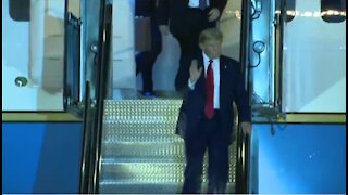 Trump lands at McCarran Airport in Las Vegas