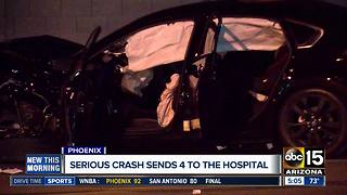 Serious crash sends four to hospital in West Phoenix