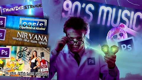 90s Music Mix (5 Songs) | Album Cover Photo Manipulation | Digital Brown