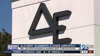Bel Air restaurants to honor Alchemy Elements gift certificates