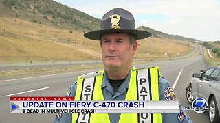 Colorado State Patrol confirms 2 people killed in fiery C-470 crash