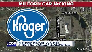 Suspect arrested for trying to carjack elderly woman at Milford Kroger