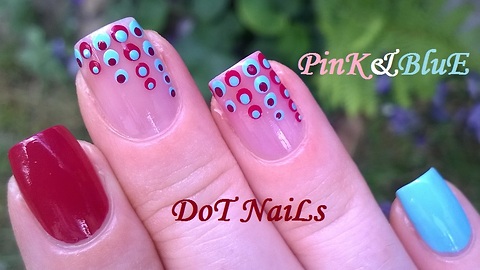 Gradient Sheer Pink Dotticure Nail Art Design