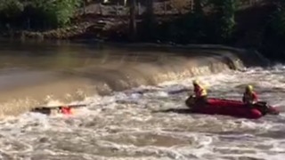 Shelby County water rescue team saves capsized boater trapped by dam in the Flatrock River