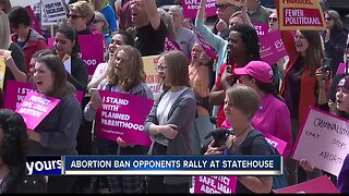 Abortion ban opponents rally at statehouse