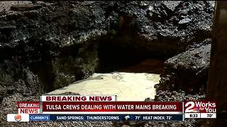 Water main breaks causing roads to collapse