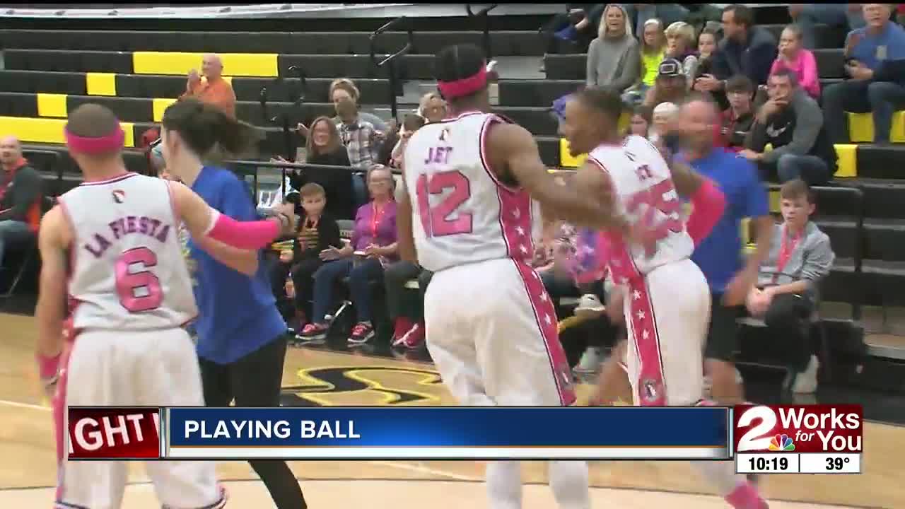Playing Ball at Charles Page High School with the Harlem Wizards
