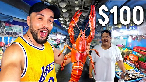 $100 Seafood Market Challenge in Philippines! 🇵🇭