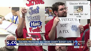 Baltimore County teachers protest school system's budget cuts